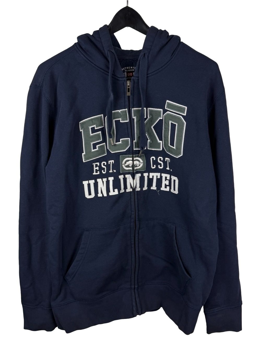 Vintage Y2K Ecko Unlimited Streetwear Embroidered Full Zip Hoodie Size L